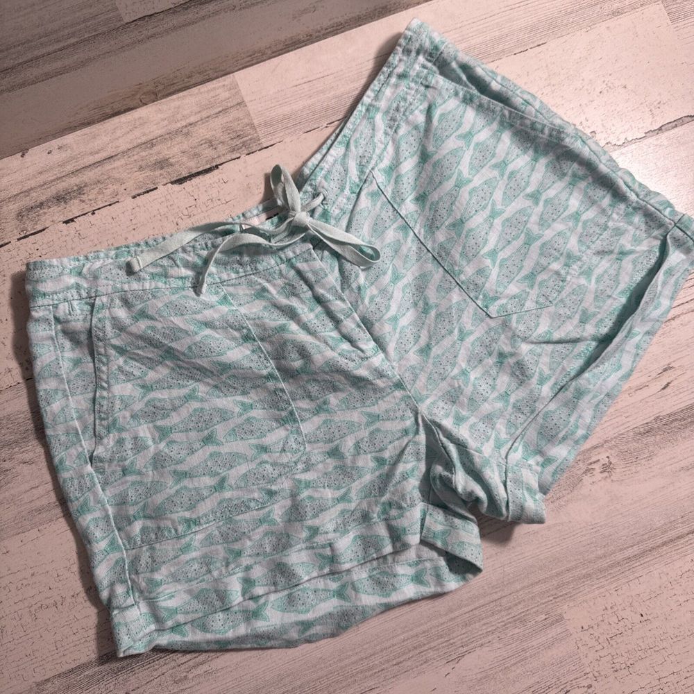 Vineyard Vines Mint Green Fish-Print Lounge Shorts